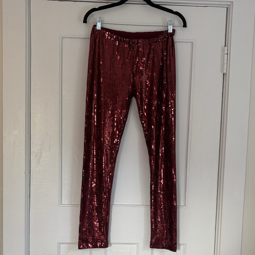 WOW Couture Shimmering Dark Red Leggings